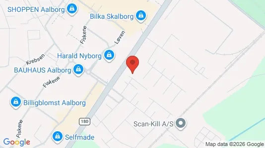 Erhvervslokaler til leje i Aalborg SV - kort over placeringen