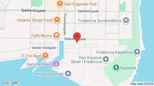 Erhvervslokaler til leje i Fredericia - kort over placeringen