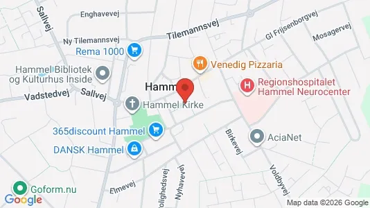 Erhvervslokaler til leje i Hammel - kort over placeringen