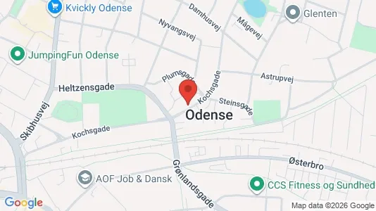 Erhvervslokaler til leje i Odense C - kort over placeringen