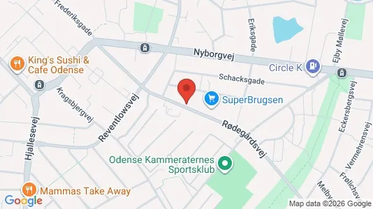 Erhvervslokaler til leje i Odense C - kort over placeringen
