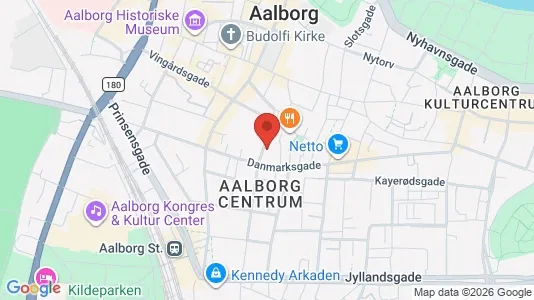Erhvervslokaler til leje i Aalborg Centrum - kort over placeringen