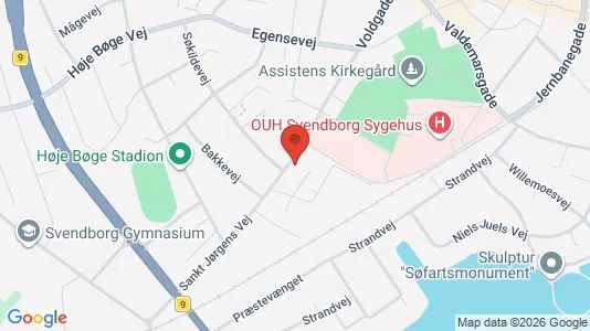 Erhvervslokaler til leje i Svendborg - kort over placeringen