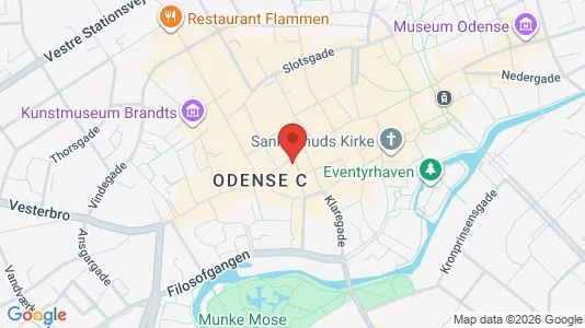 Erhvervslokaler til leje i Odense C - kort over placeringen