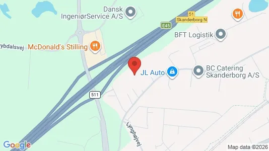 Erhvervslokaler til leje i Skanderborg - kort over placeringen
