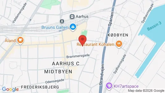 Erhvervslokaler til leje i Århus C - kort over placeringen