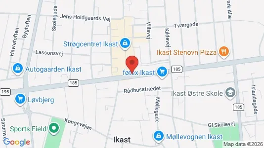 Erhvervslokaler til leje i Ikast - kort over placeringen