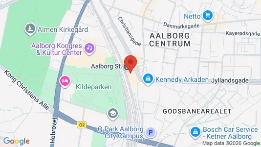 Erhvervslokaler til leje i Aalborg Centrum - kort over placeringen