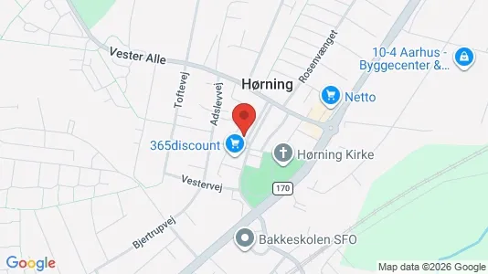 Erhvervslokaler til leje i Hørning - kort over placeringen