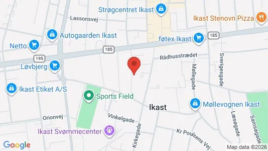 Erhvervslokaler til leje i Ikast - kort over placeringen