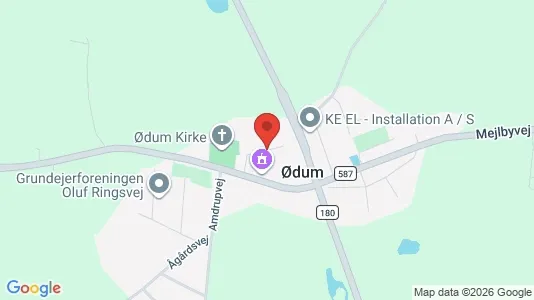 Erhvervslokaler til leje i Hadsten - kort over placeringen