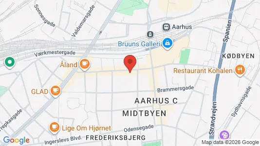 Erhvervslokaler til leje i Århus C - kort over placeringen