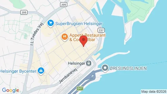Erhvervslokaler til leje i Helsingør - kort over placeringen