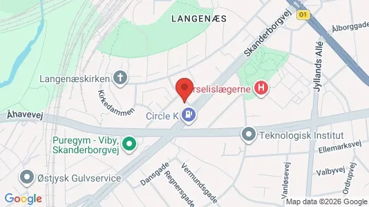 Erhvervslokaler til leje i Århus C - kort over placeringen