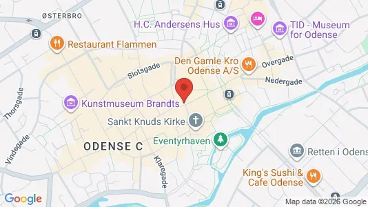Erhvervslokaler til leje i Odense C - kort over placeringen