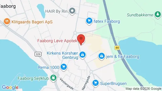 Erhvervslokaler til leje i Faaborg - kort over placeringen