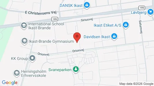 Erhvervslokaler til leje i Ikast - kort over placeringen