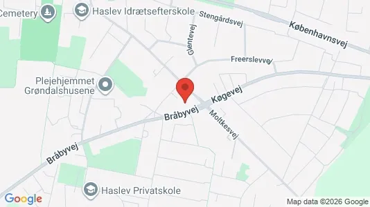 Erhvervslokaler til leje i Haslev - kort over placeringen