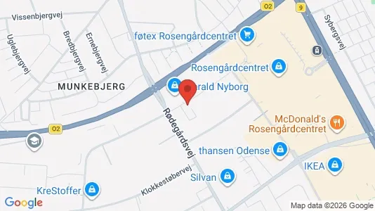 Erhvervslokaler til leje i Odense M - kort over placeringen