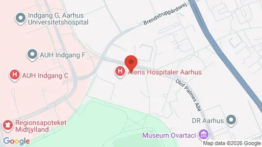Erhvervslokaler til leje i Århus N - kort over placeringen