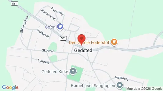 Erhvervslokaler til leje i Gedsted - kort over placeringen
