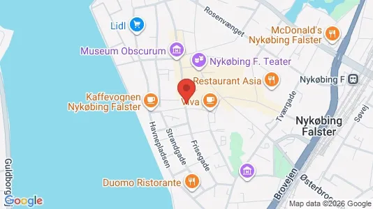 Erhvervslokaler til leje i Nykøbing Falster - kort over placeringen