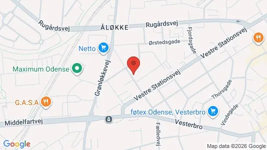 Erhvervslokaler til leje i Odense C - kort over placeringen