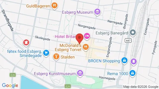 Erhvervslokaler til leje i Esbjerg Centrum - Foto fra Google Street View
