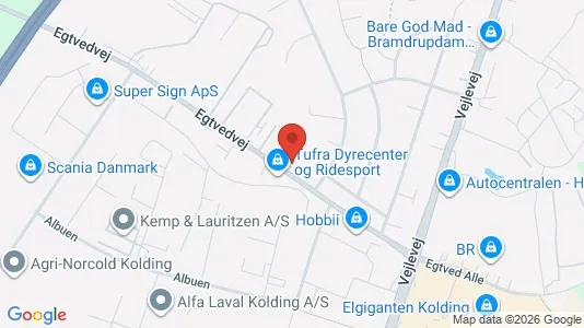 Erhvervslokaler til leje i Kolding - kort over placeringen