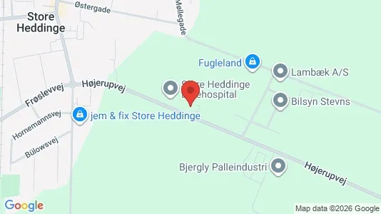 Erhvervslokaler til leje i Store Heddinge - kort over placeringen
