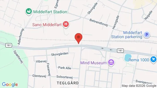 Erhvervslokaler til leje i Middelfart - kort over placeringen
