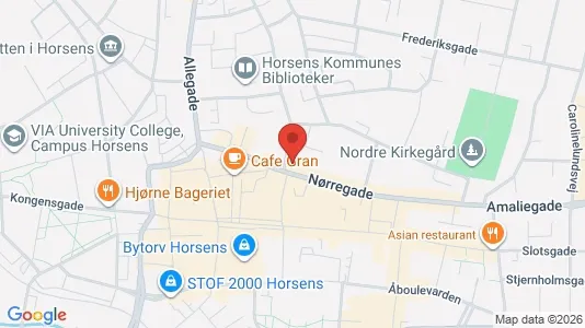 Erhvervslokaler til leje i Horsens - kort over placeringen