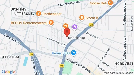 Erhvervslokaler til leje i København NV - kort over placeringen