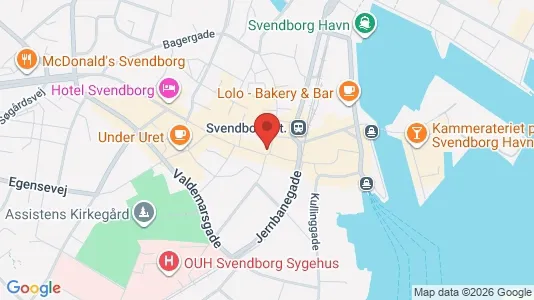Erhvervslokaler til leje i Svendborg - kort over placeringen