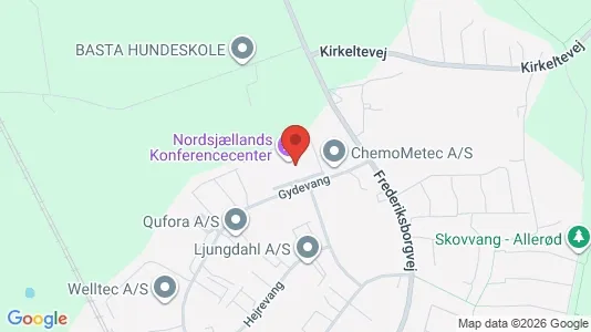 Erhvervslokaler til leje i Allerød - kort over placeringen