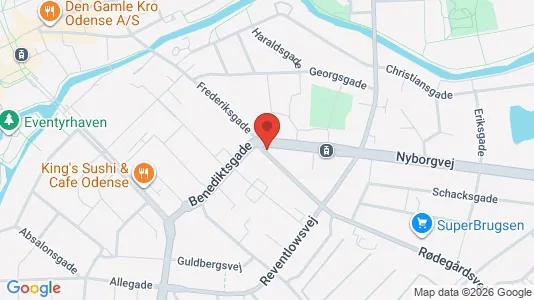 Erhvervslokaler til leje i Odense C - kort over placeringen