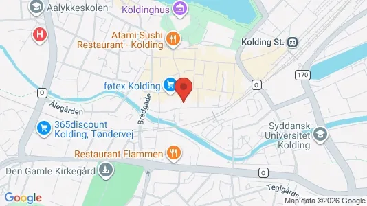 Erhvervslokaler til leje i Kolding - kort over placeringen