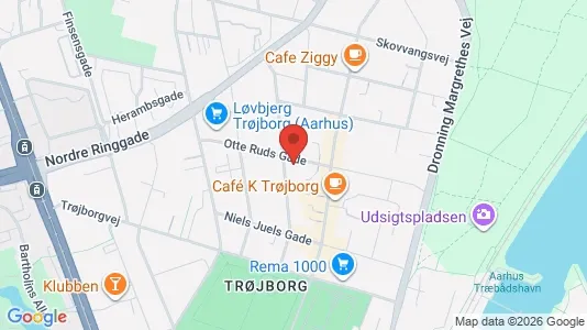Erhvervslokaler til leje i Århus N - kort over placeringen