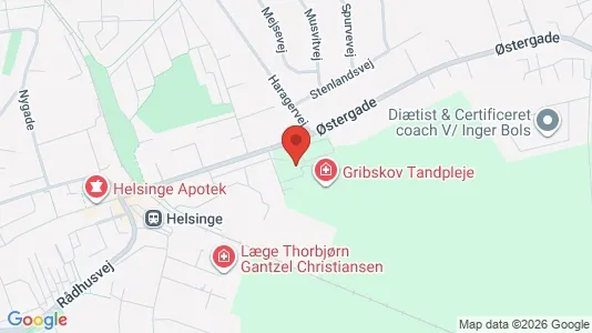 Erhvervslokaler til leje i Helsinge - kort over placeringen