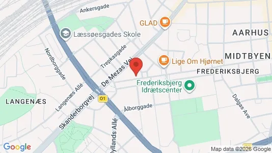Erhvervslokaler til leje i Århus C - kort over placeringen