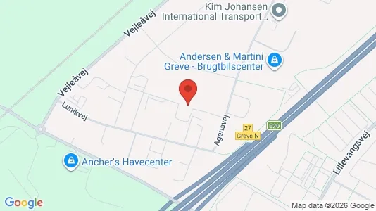 Erhvervslokaler til leje i Greve - kort over placeringen