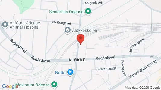 Erhvervslokaler til leje i Odense C - kort over placeringen