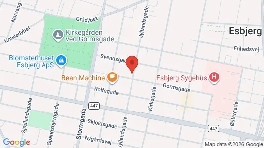 Erhvervslokaler til leje i Esbjerg Centrum - kort over placeringen