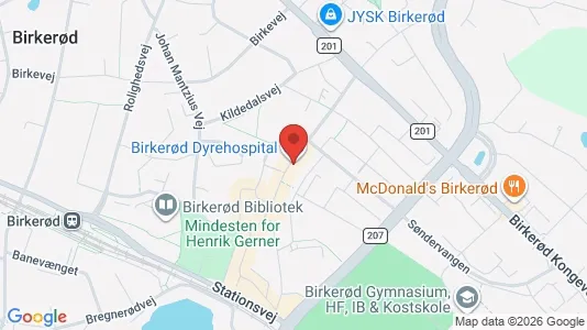 Erhvervslokaler til leje i Birkerød - kort over placeringen