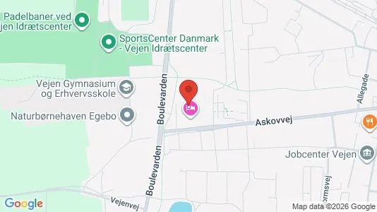 Erhvervslokaler til leje i Vejen - kort over placeringen
