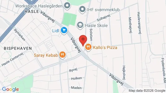 Erhvervslokaler til leje i Århus V - kort over placeringen