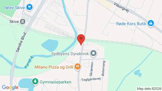 Erhvervslokaler til leje i Skive - kort over placeringen