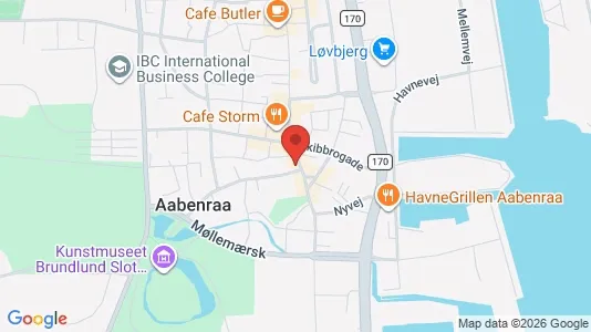 Erhvervslokaler til leje i Aabenraa - kort over placeringen