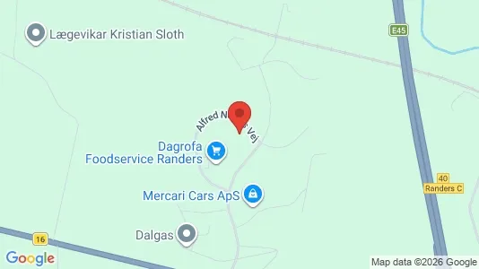 Erhvervslokaler til leje i Randers NV - kort over placeringen