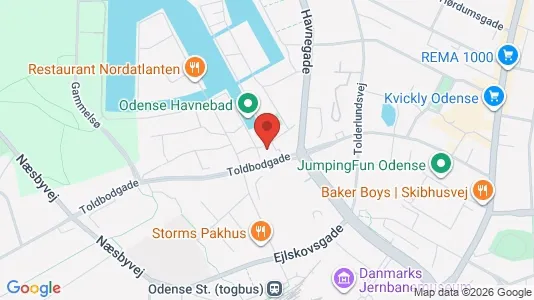 Erhvervslokaler til leje i Odense C - kort over placeringen